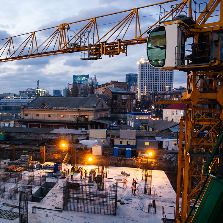 Construction site evening